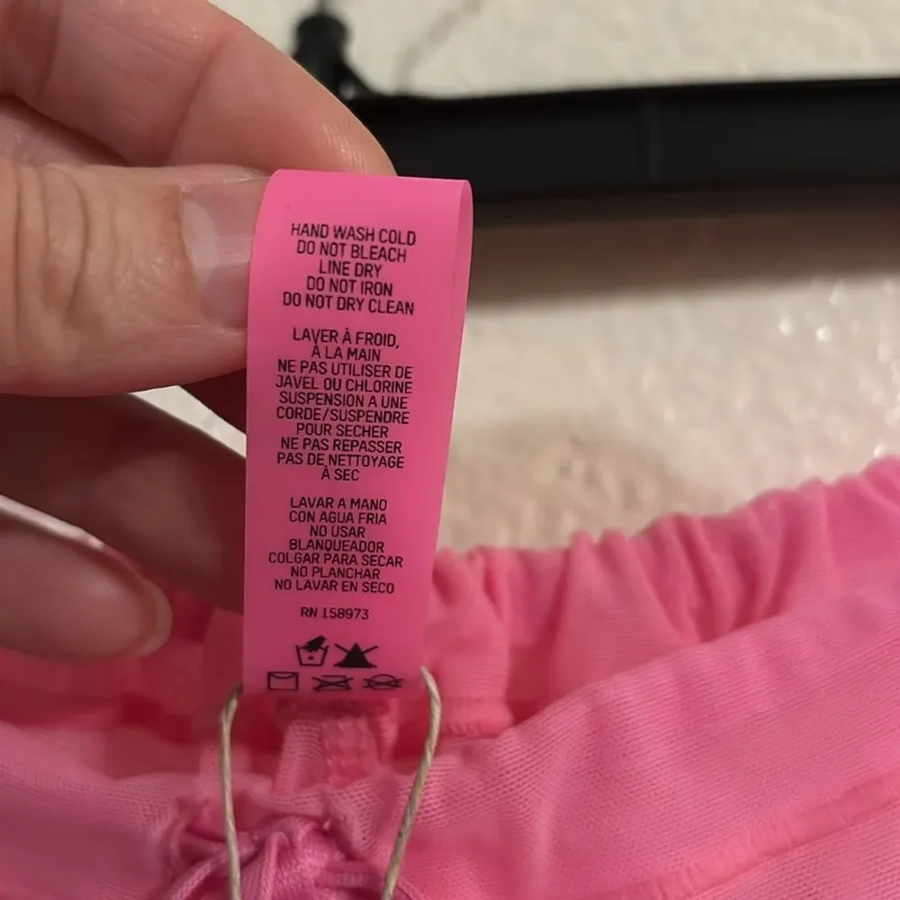 SKIMS Mesh Rhinestone Swim Cover Up in Pink NWT